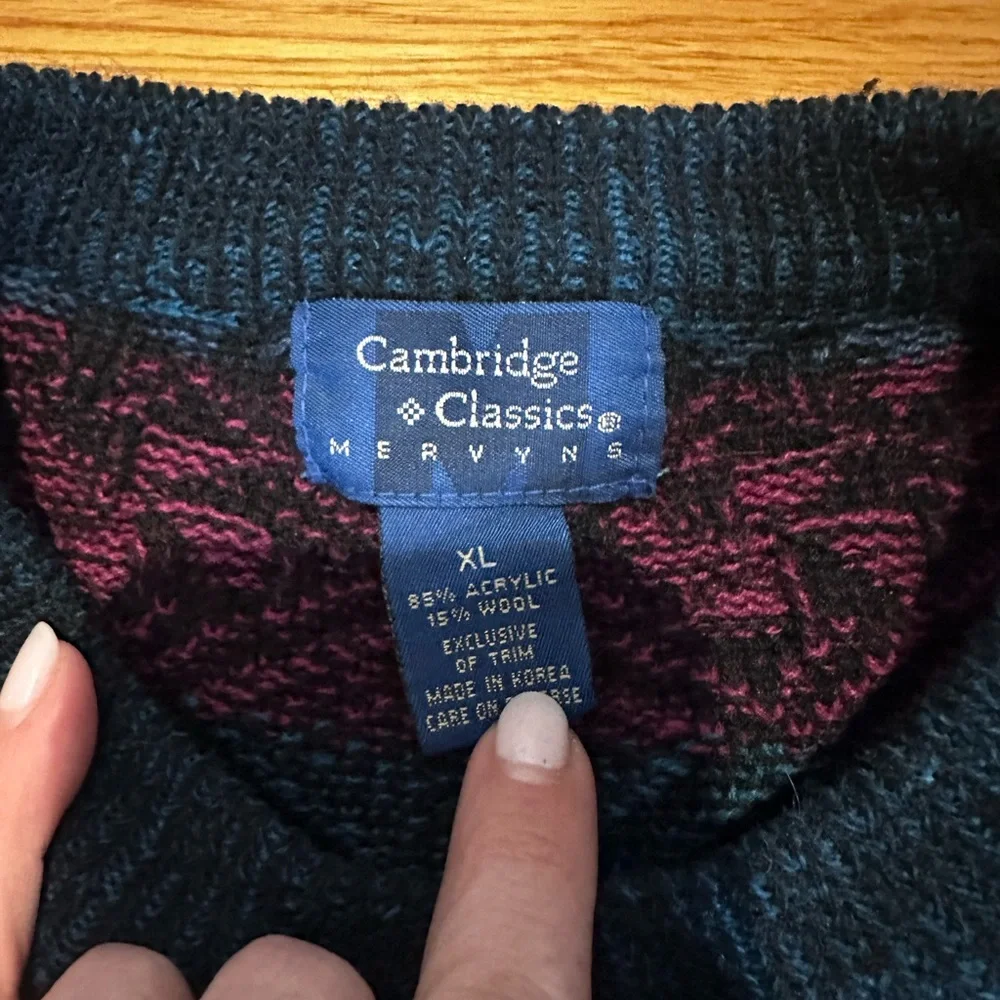 Vintage Cambridge Classics Mervyn Men’s Dad Sweater‎ XL Grandpacore Multicolored